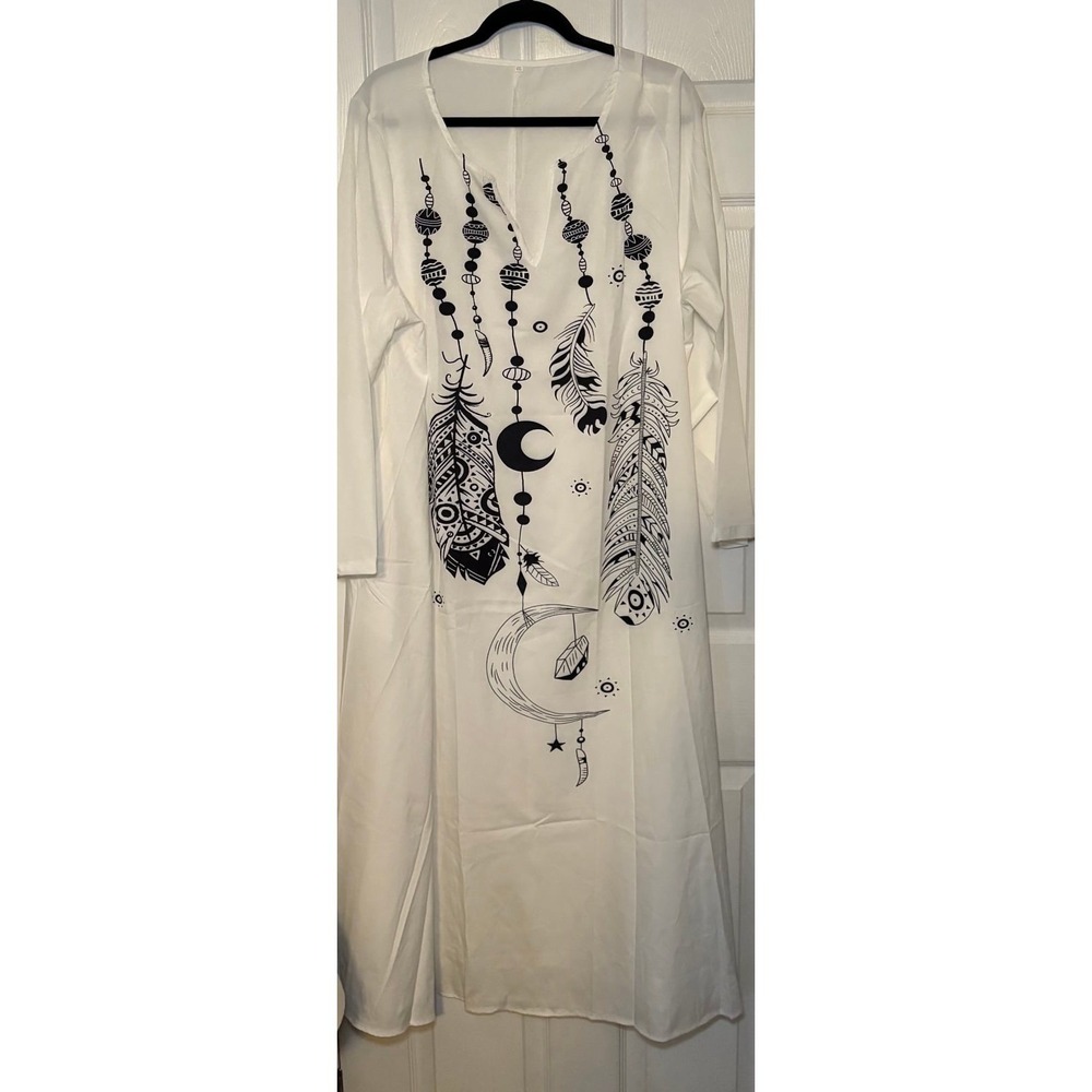 Dreamcatcher white long dress size 4XL beach coverup